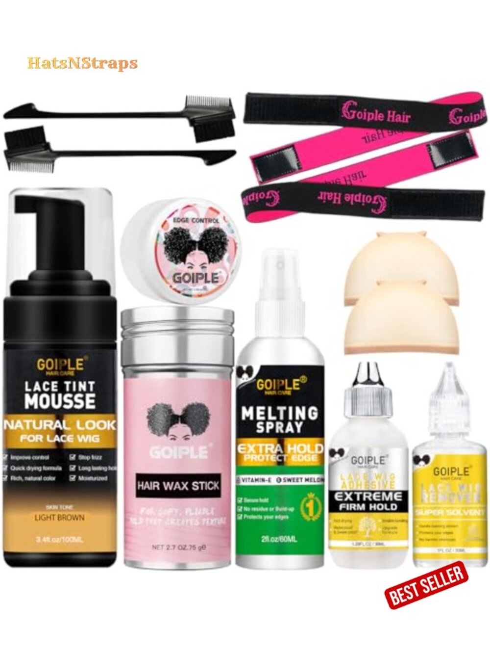 Lace Tint Melting Mousse for Wigs & Toupees with Wig Glue and Tools Set
